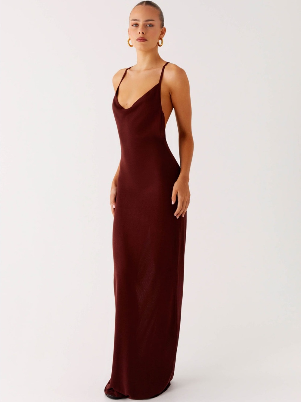 NWT! Slip Maxi Dress in Deep Brown
